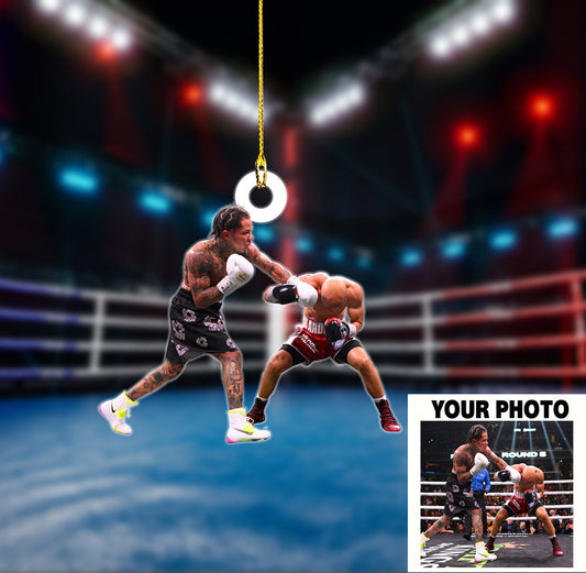 Custom Photo Boxing Christmas Ornament, Upload Photo Sport Ornament, Christmas Ornament Decor OO1783