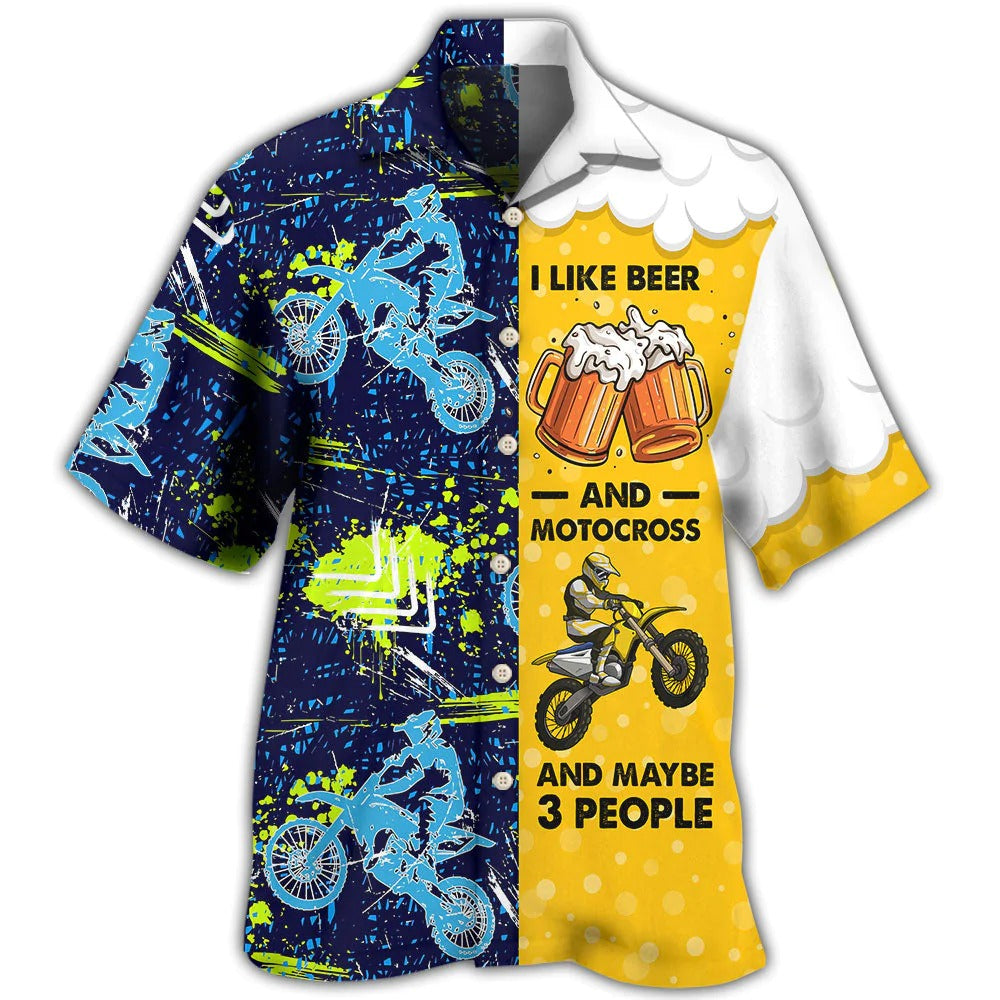 Beer I Like Beer And Motocross Unisex Hawaiian Shirt HO5325