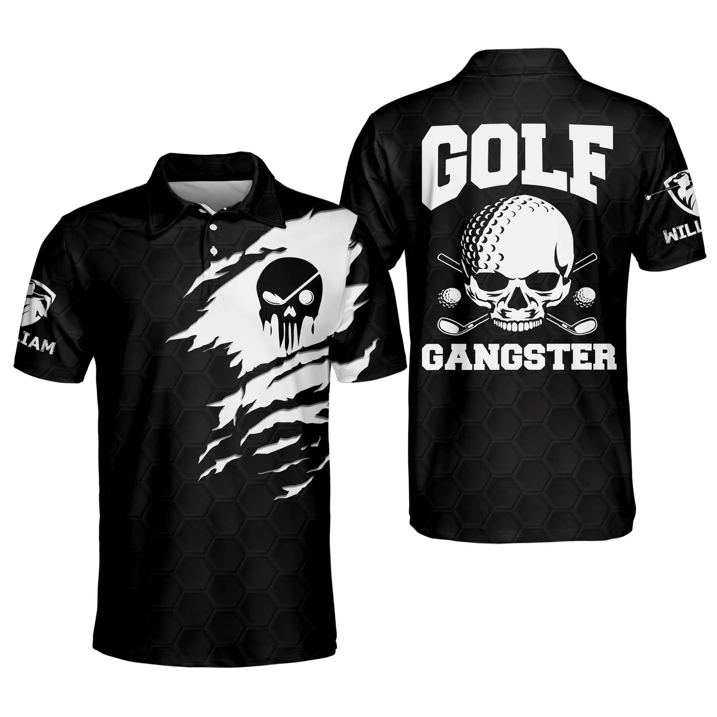 Skull Golf Gangster Golf Polo Shirt GM0011