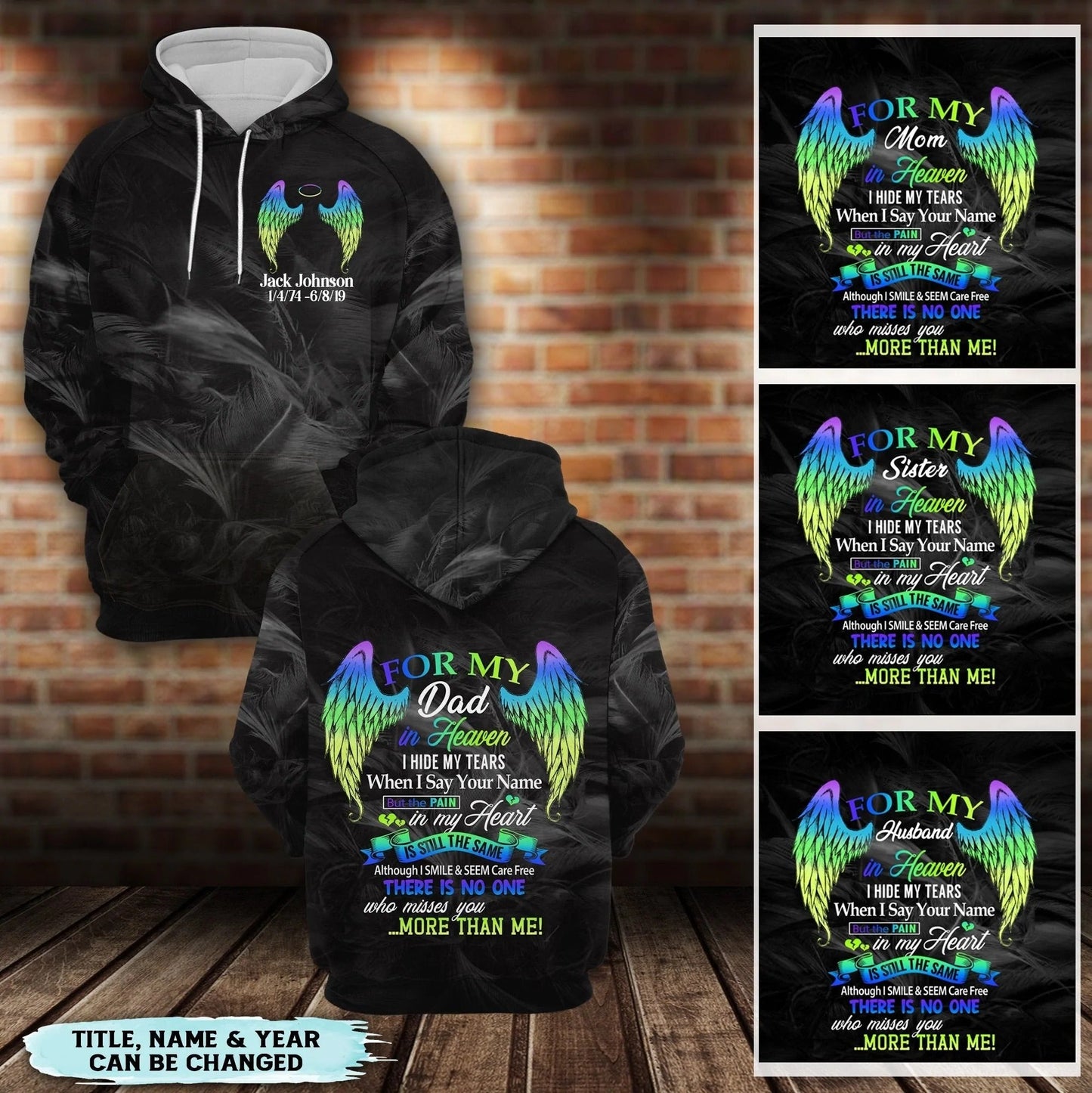 I Hide My Tears When I Say Your Name Custom 3D All Over Print Memorial Hoodie Loss Of Mom Gift, Loss Gift, Remembrance Apparel Gift SO1526