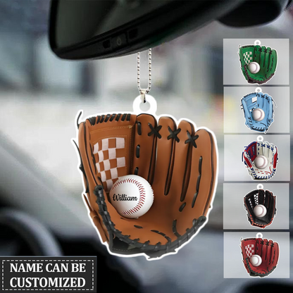 Personalized Baseball Acrylic Ornament For Car, Car Hanging Ornament For Baseball Lovers OO0104