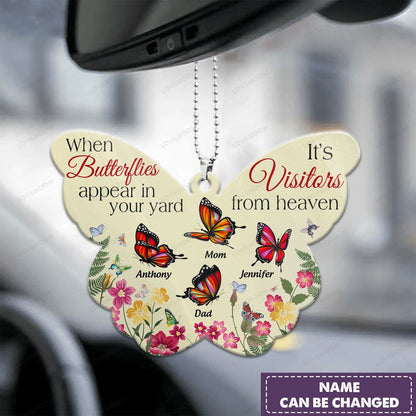 Personalized Memorial Ornament Butterfly Ornament For Loss Of Dad Mom Remembrance Ornaments OO0984