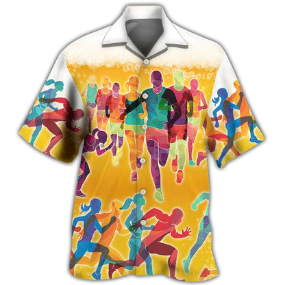 Beer I Like Beer And Running Hawaiian Shirt Men Women Gift For Beer Day Party Running Lover HO5322