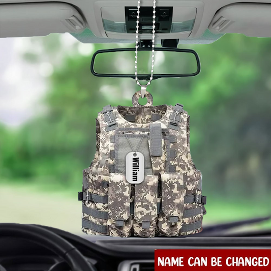 Military Uniform Vest Personalized Flat Acrylic Car Hanging Ornament OO0124