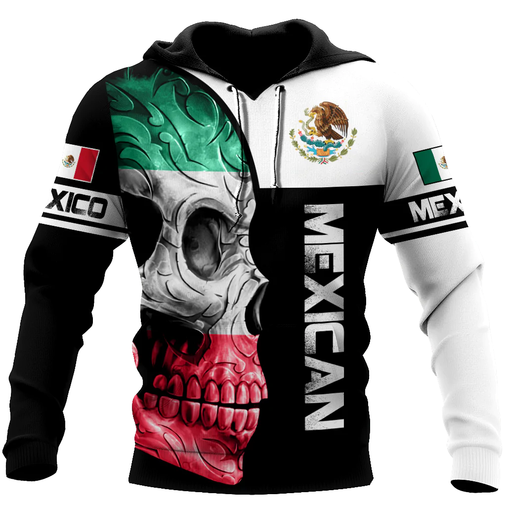 Tendpins Mexico Skull 3D Hoodie For Men And Women, Skull Mexican Hoodie SO0431