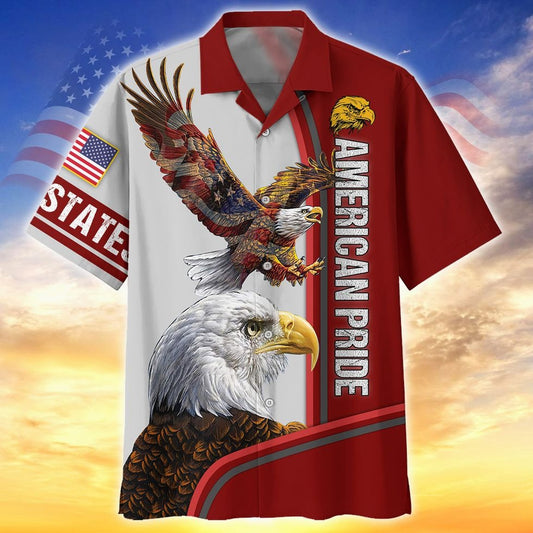 Eagle American Pride Hawaiian Shirts For Men And Woman In 4Th Of July, Short Sleeve Patriotic Hawaii Shirt HO5038