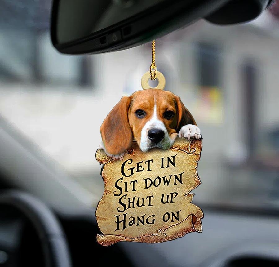 Beagle get in beagle lover dog mom two sided ornament OO0166