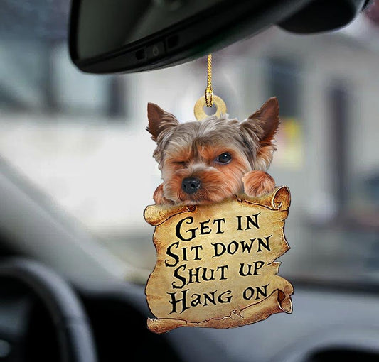 Yorkshire terrier get in yorkie lover two sided ornament OO0153