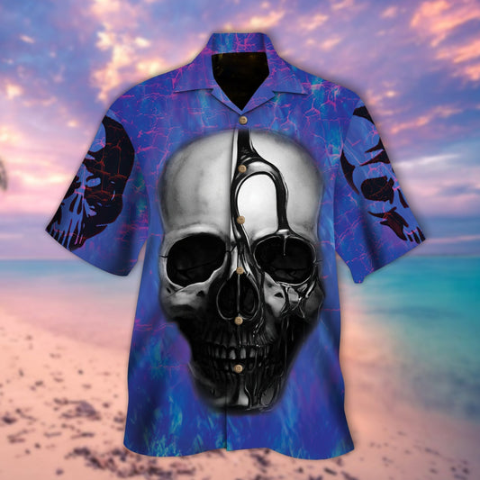 Skull Purple All Over Printed 3D Aloha Shirt, Skull Lover Hawaiian Shirts HO5279