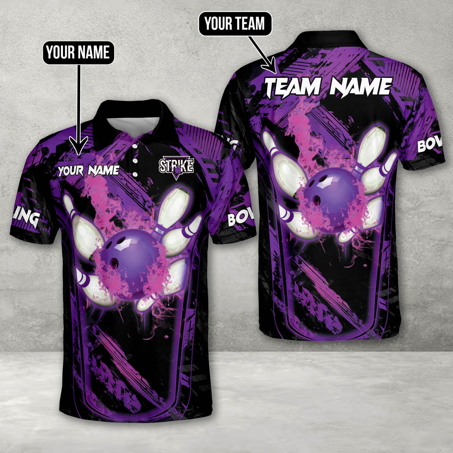 Custom Flame Bowling Jersey For Team BO0035