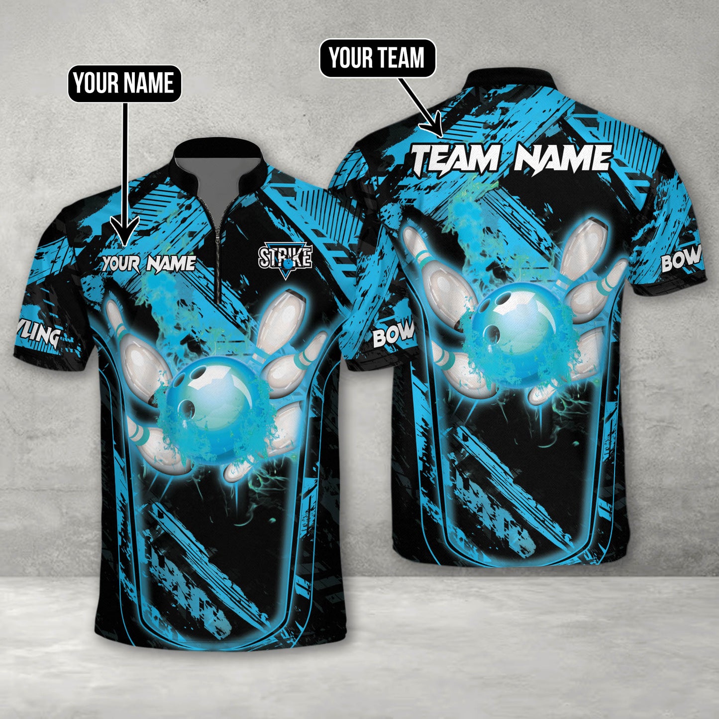 Custom Flame Bowling Jersey For Team BO0035