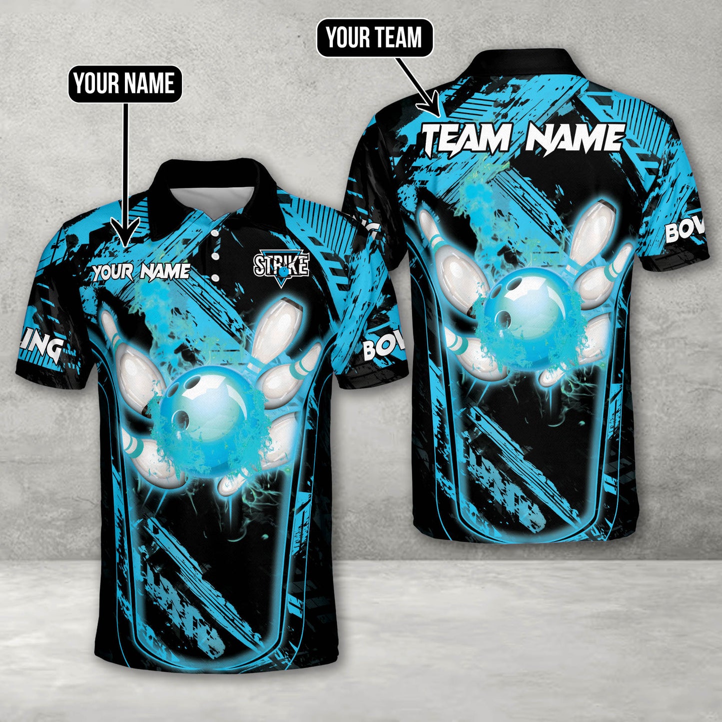 Custom Flame Bowling Jersey For Team BO0035