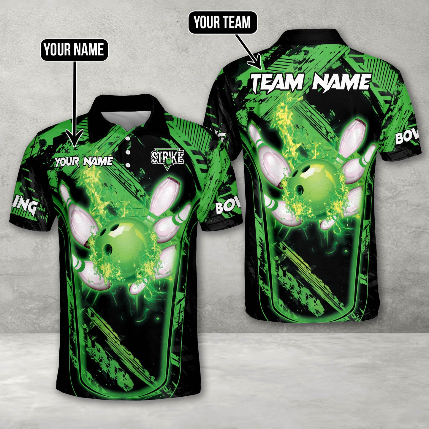 Custom Flame Bowling Jersey For Team BO0035