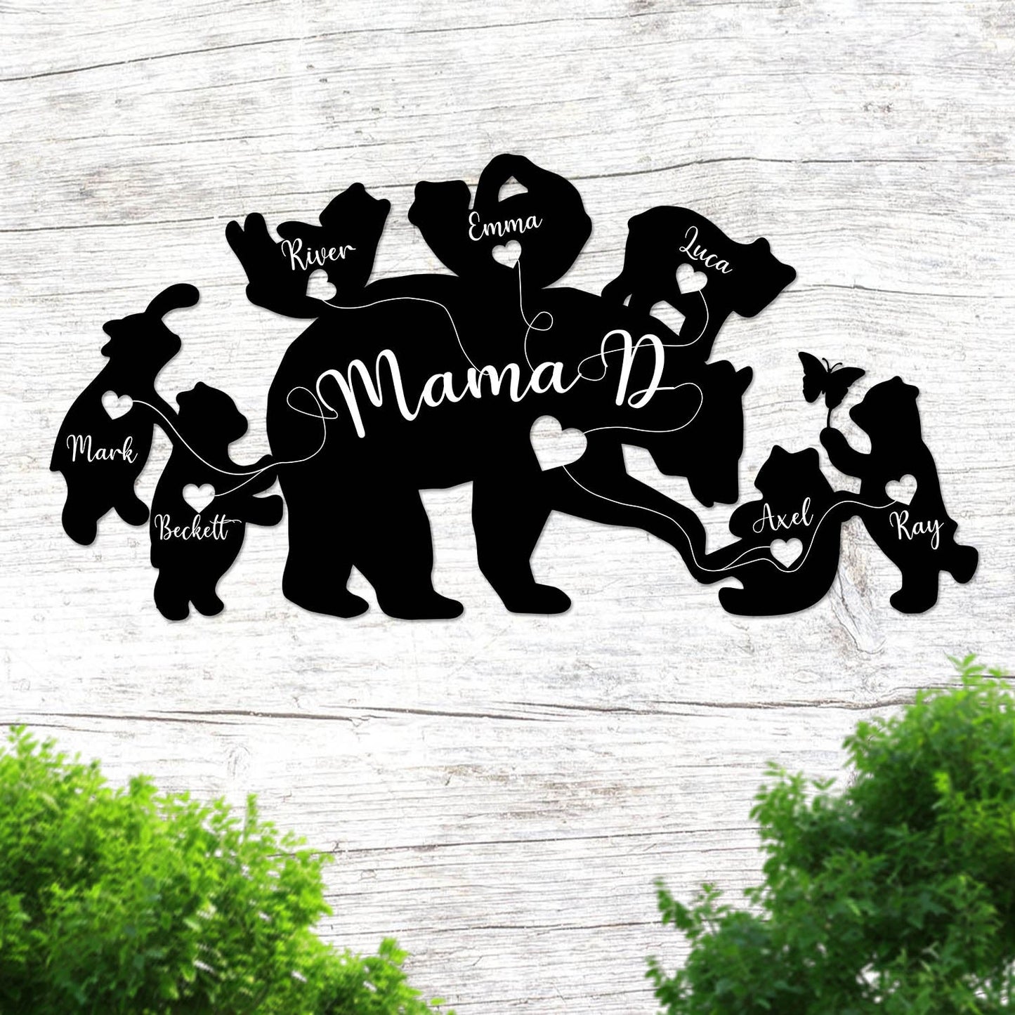 Personalized Mama Bear Metal Wall Decor, Gift For Mother's Day CN0038