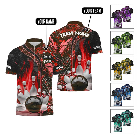 Custom Flame Bowling Jersey For Team BO0233