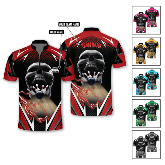 Custom Skull Bowling Jersey For Team BO0018