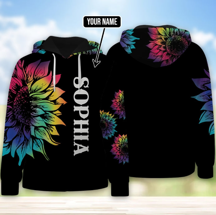 Personalized Name Tie Dye Sunflower Hoodie SO1538