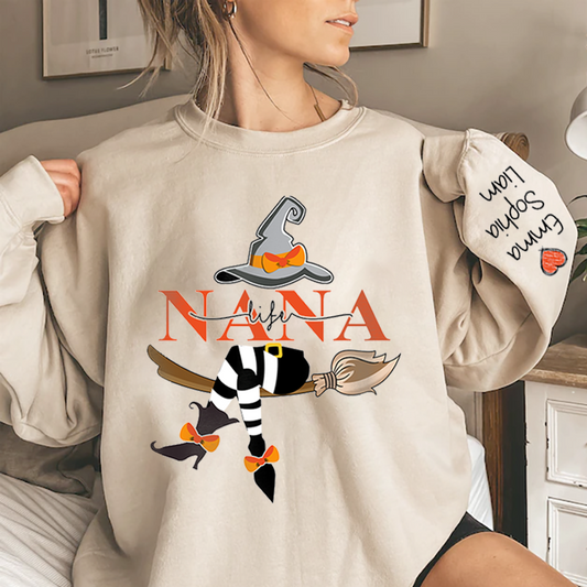 Customized Nana Life Witch Halloween Sweatshirt, Halloween Sweatshirt, Fall weatshirt SO0841