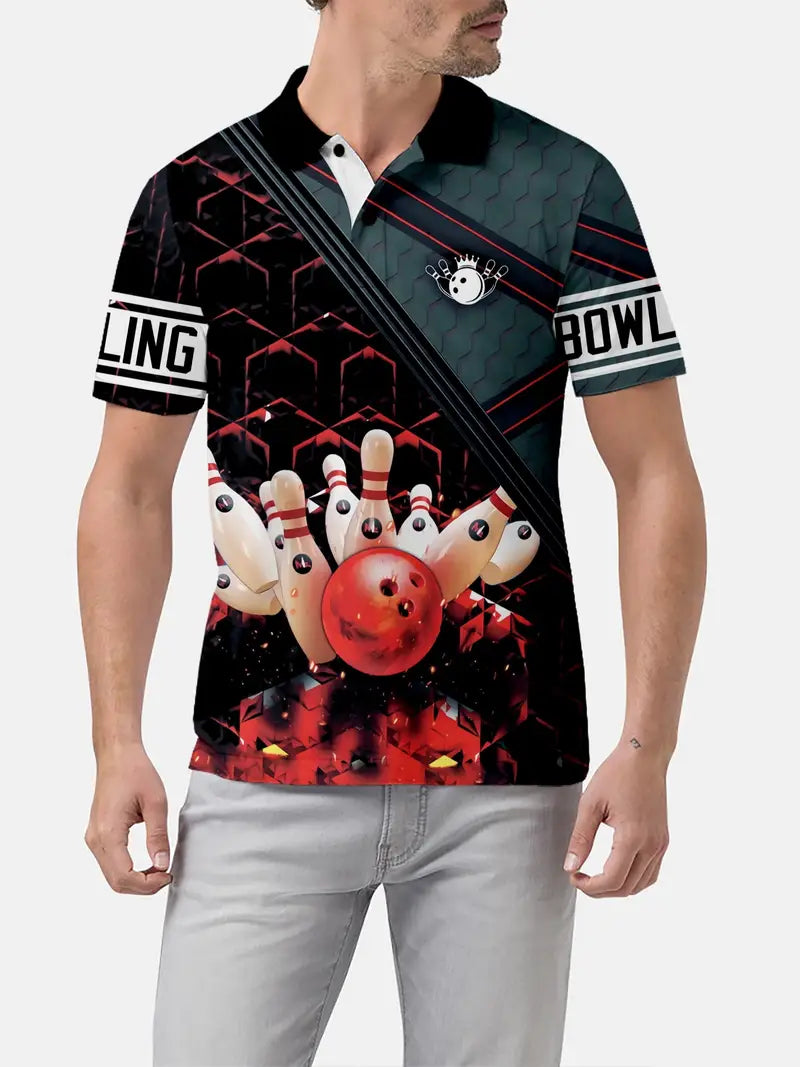 Custom Honeycomb Bowling Polo Shirt For Men, Custom Bowling Shirt BZ0106