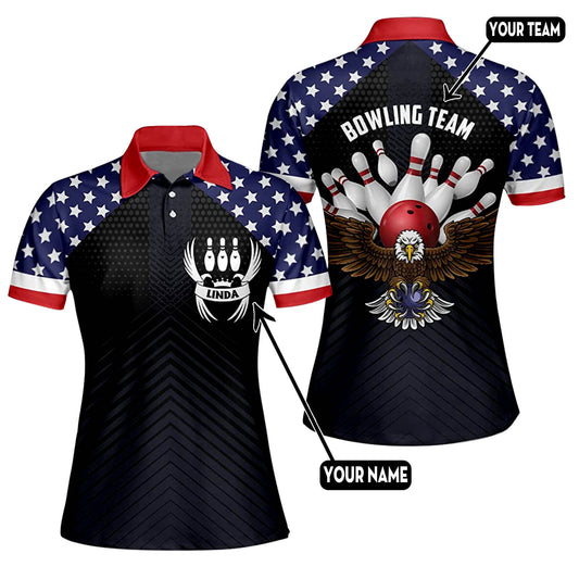 American Flag Bowling Shirt Ladies BW0008