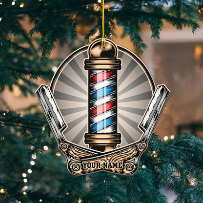 Barber Logo Barber Shop Custom Shaped Ornament Christmas Gift For Barber OO1665