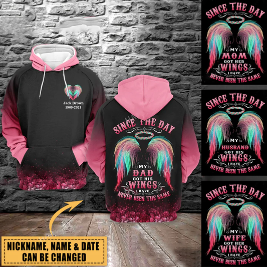 Since The Day My Loved ones Got The Wings Personalized All Over Print Hoodie SO1516