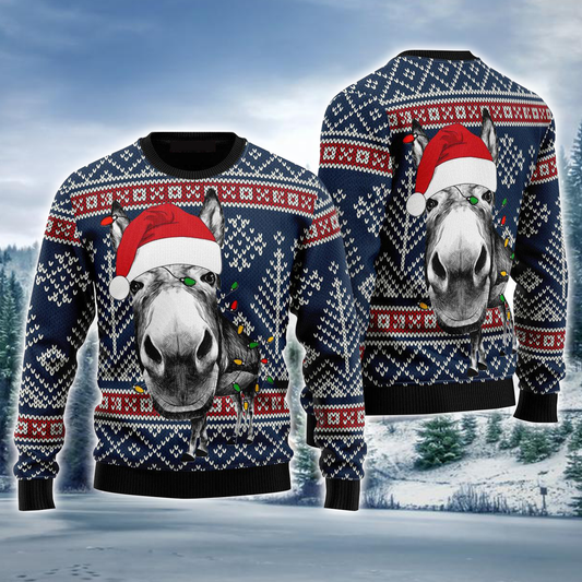 Donkey Ugly Sweater, Donkey Funny Christmas Ugly Sweater For Men & Women, Perfect Gift For Donkey Lover SO0952