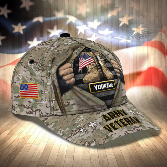 3D Classic Cap Army Veteran Personalized Name Cap 41 Tendpins CA1347