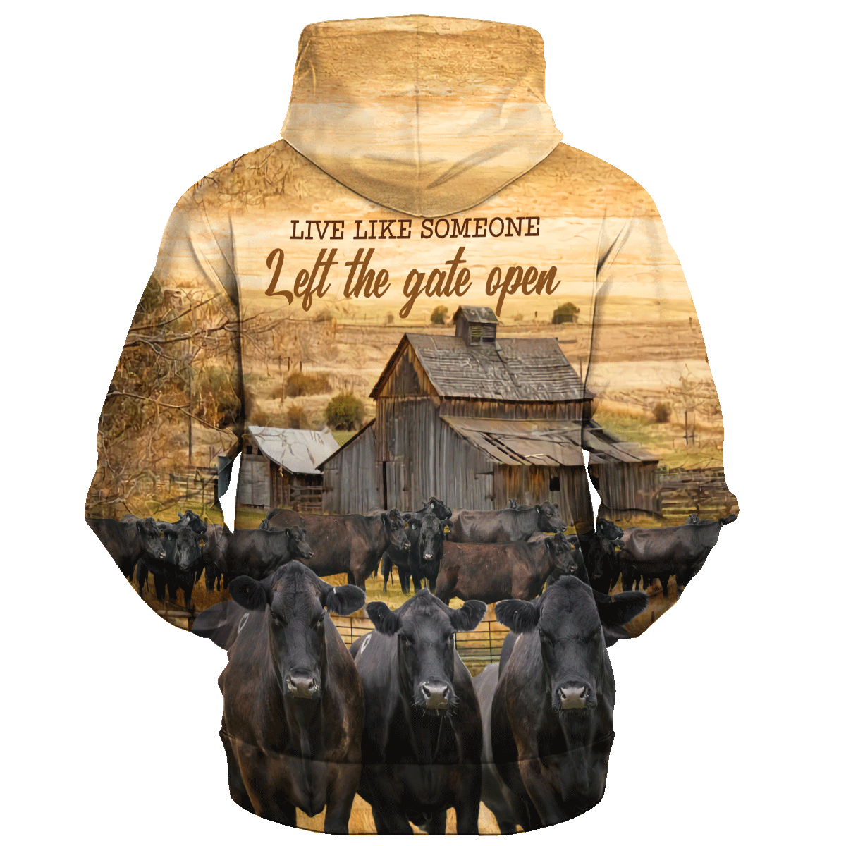 Black Angus Farm Left The Gate Open Hoodie, Angus Hoodie Premium Hoodie Men Women SO0499