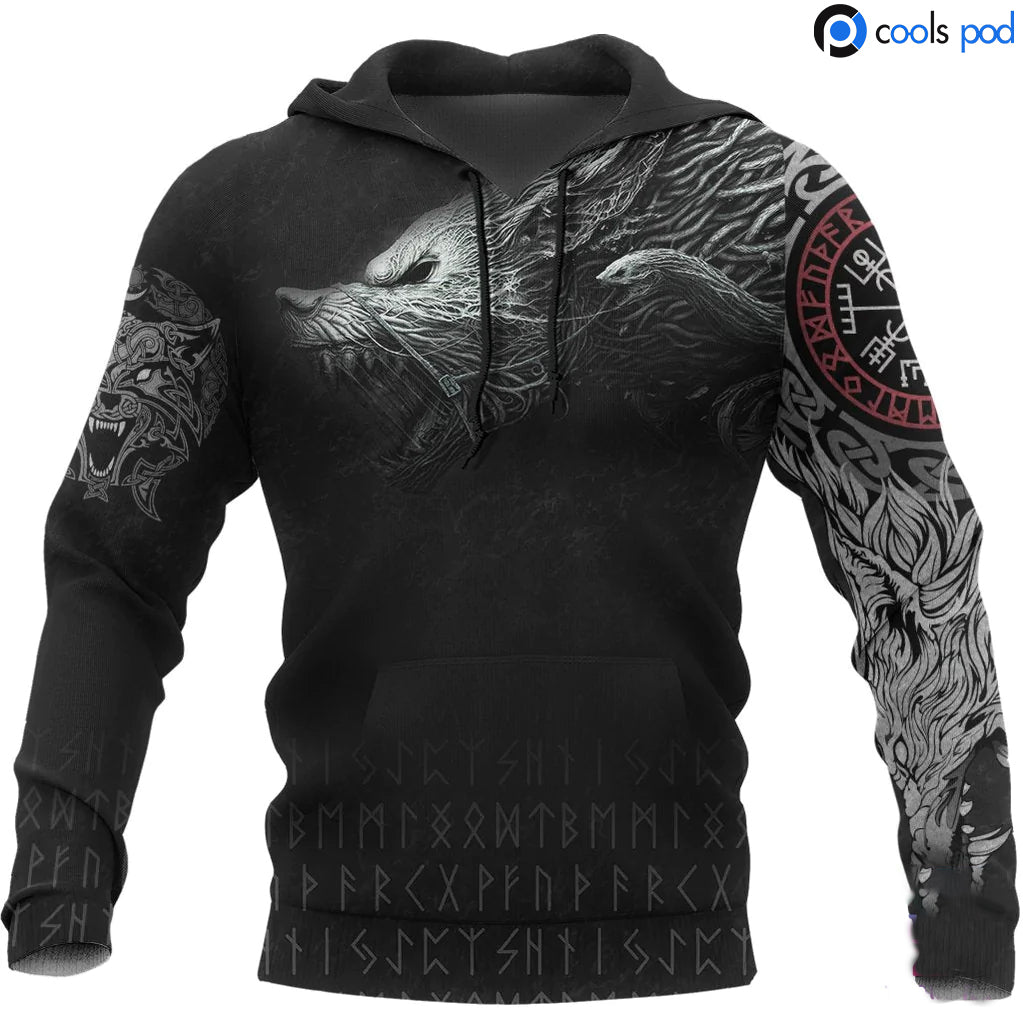 Viking Fenrir 3D All Over Print Hoodies Viking Hoodie Men Women, Wiking Hoodie For Him Her SO0489