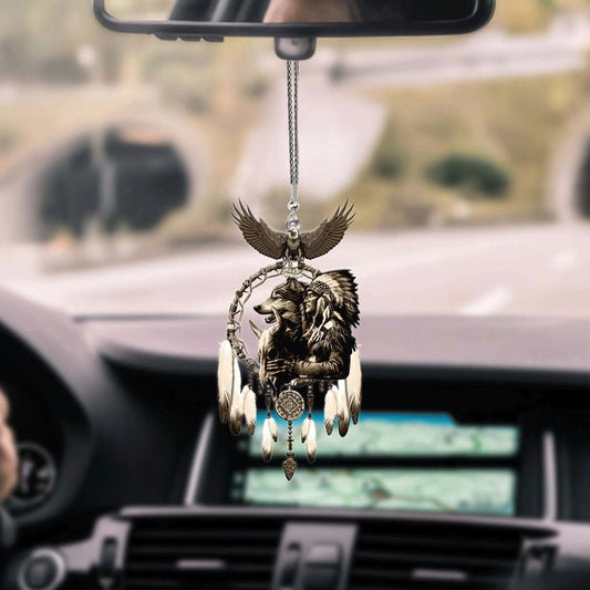 Cool Native American Hanging Ornament For Car, Native American Car Accessories Interior OO0031