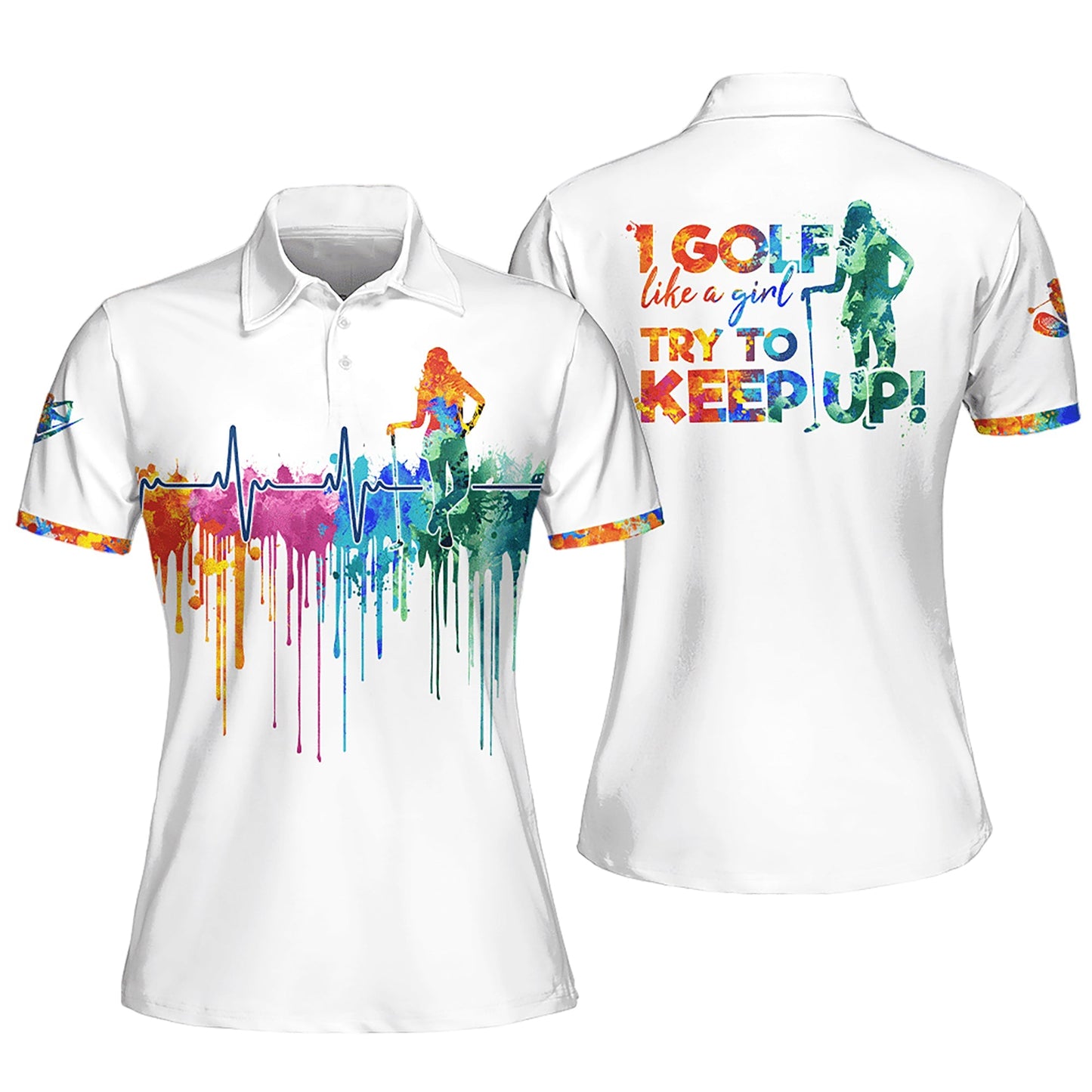 I Golf Like a Girl Try to Keep Up Sleeveless Polo Shirt Short Sleeve Polo Shirt I0308