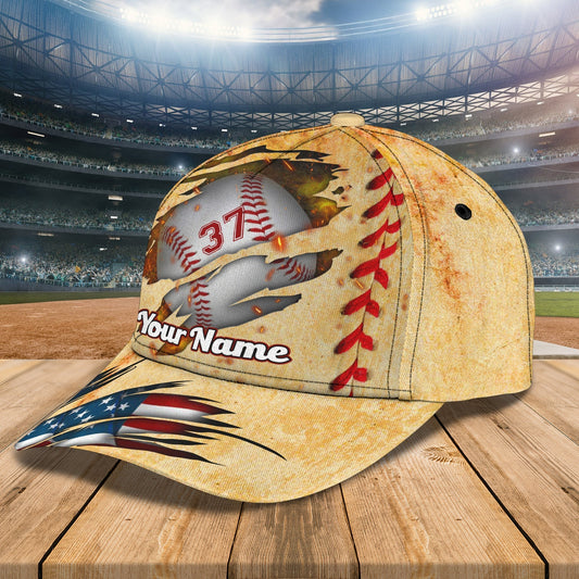 3D Classic Cap Baseball Personalized Name Cap 4 Tendpins CA0579