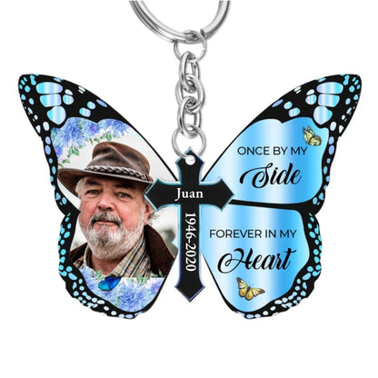 Custom Butterfly Keychain Lost Of Mom Dad Keychain In Loving Memory Gifts God Has You In His Arms Memorial Keychain KO0166