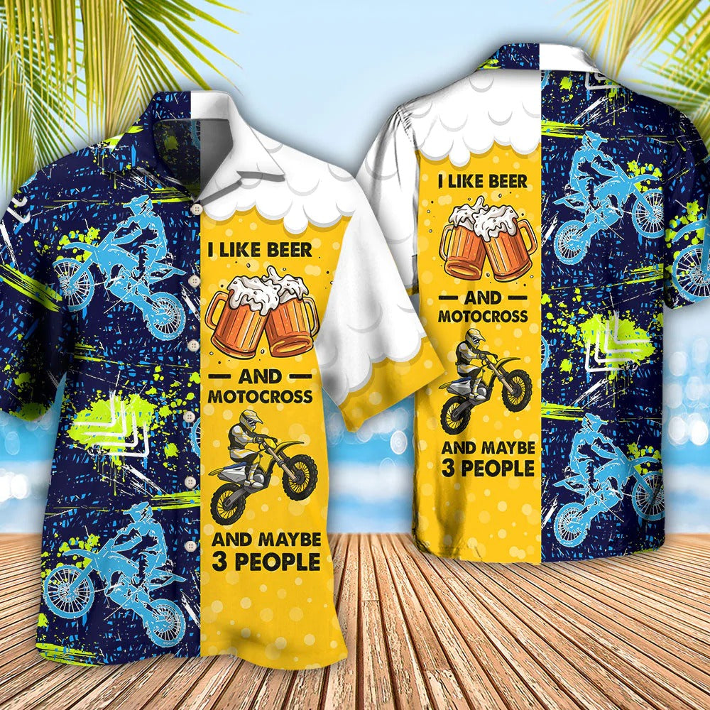 Beer I Like Beer And Motocross Unisex Hawaiian Shirt HO5325