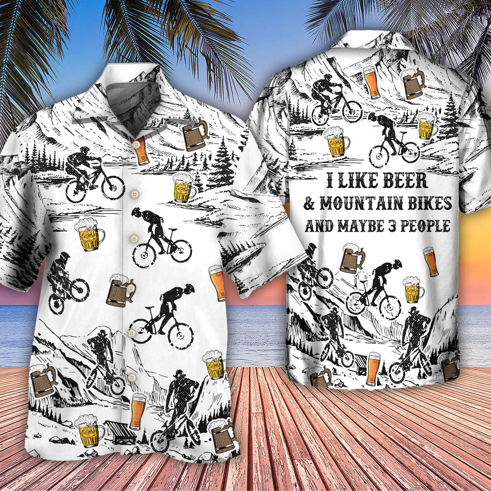 Beer I Like Beer And Moutain Bikes Hawaiian Shirt Men Women HO5320