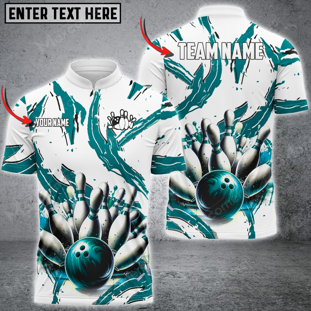 Custom Team White And Purple Jersey Shirt For Men, Custom Team Bowling Shirt BA0010