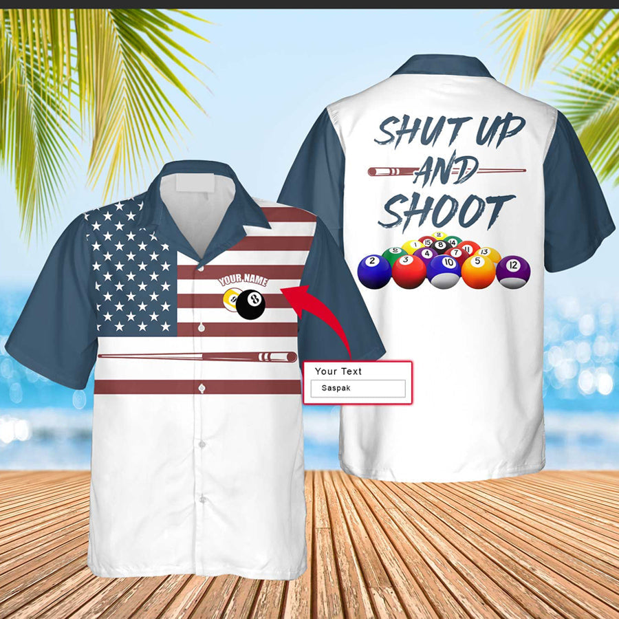 Billiard Custom Shirt, Pool Player Custom Name Men Hawaiian Shirt, Personalized Aloha Shirt For Billiards Player Tendpins HO4117