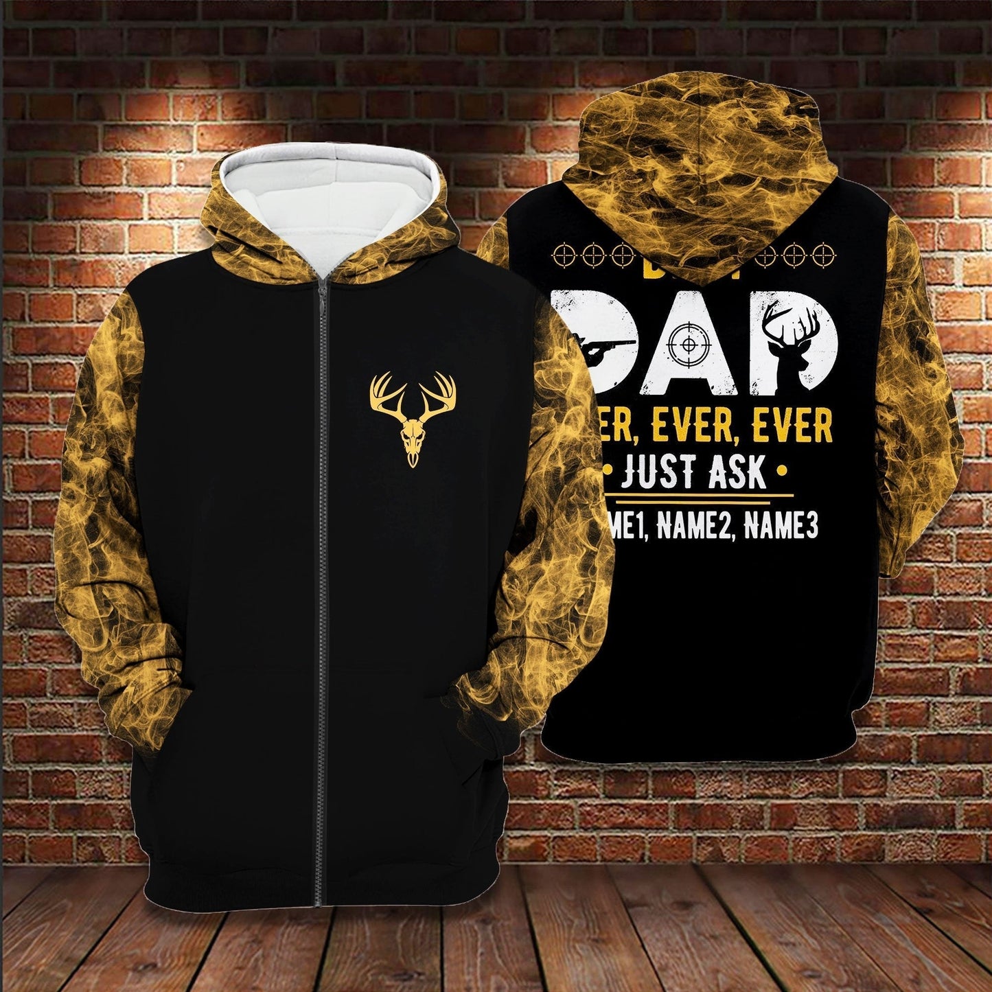 Custom Name Hunting Best Dad Ever 3D All Over Print Hoodie T Shirts For Dad On Father Day TO0109