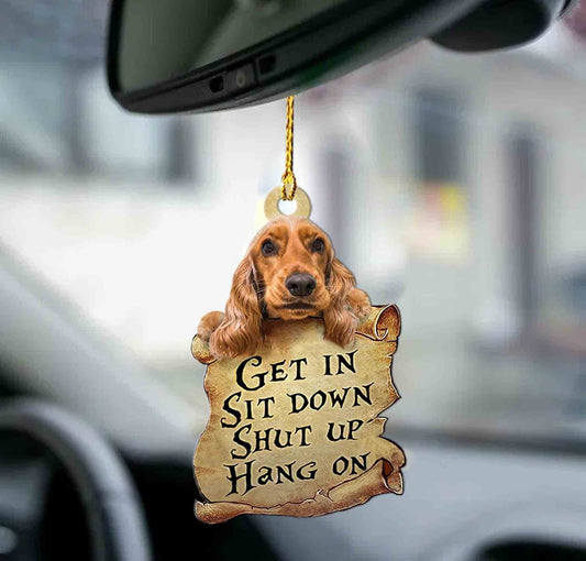 Cocker Spaniel get in two sided ornament, dog ornaments OO0186