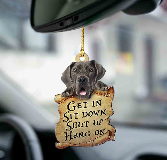 Great Dane get in great dane lover dog moms two sided ornament, animal ornaments OO0183