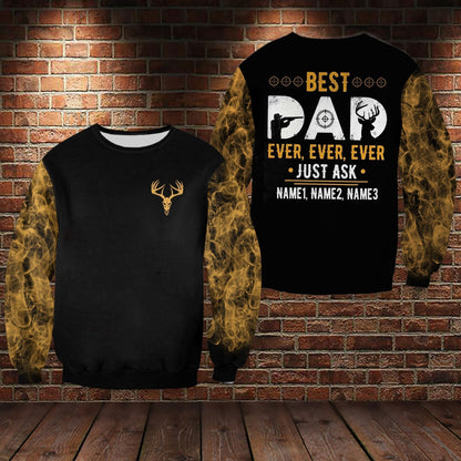 Custom Name Hunting Best Dad Ever 3D All Over Print Hoodie T Shirts For Dad On Father Day TO0109