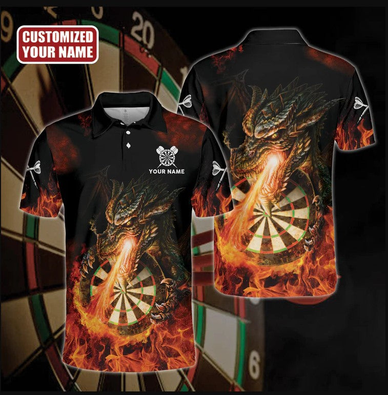 Tendpins Dart Personalized 3D All Over Printed Fire Dragon Dart Shirt DMA0411