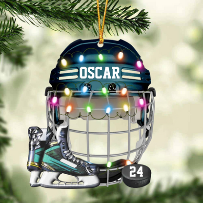 Personalized Ice Hockey Helmet Custom Name Ornament Shaped Ornament OO1807