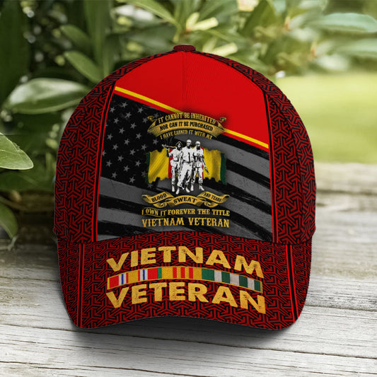 Vietnam Veteran Blood Sweet And Tears Baseball Cap Tendpins CO0161