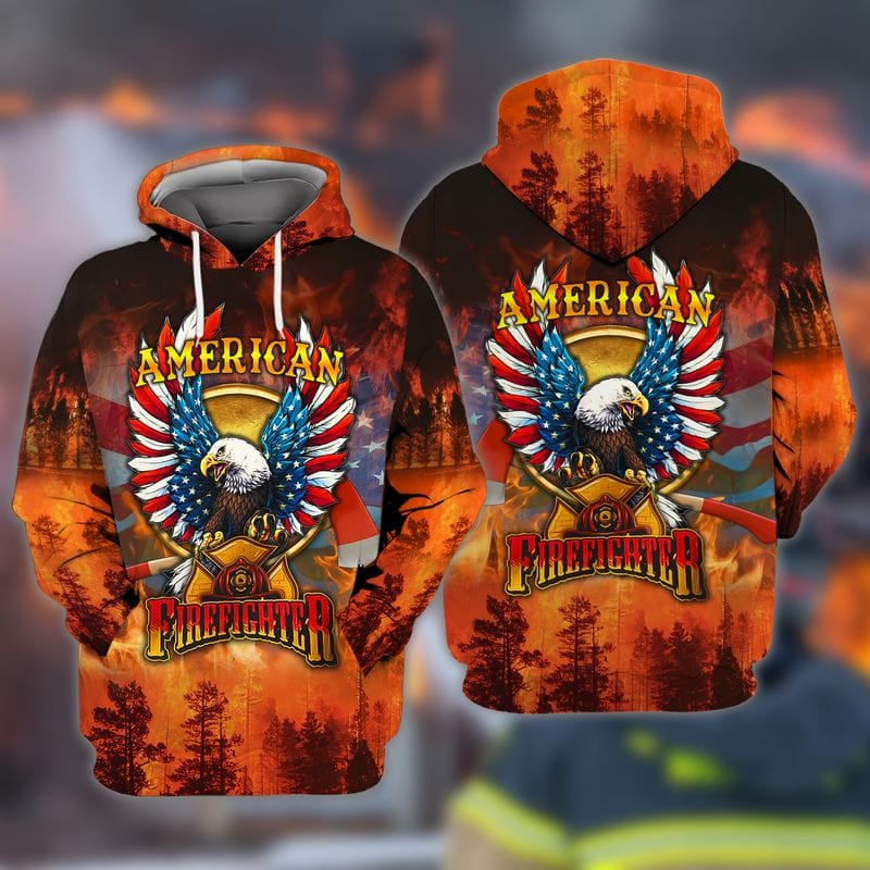 3D All Over Print American Firefighter, Forest Fire Extinguishing Shirt, Idea Gift for Firefighter TO3284