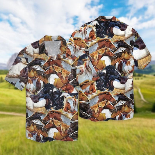 Horse Hawaiian Shirts, 3D Full Printed Hawaii Aloha Beach Shirts With Horse, Gift To Horse Lover HO5141