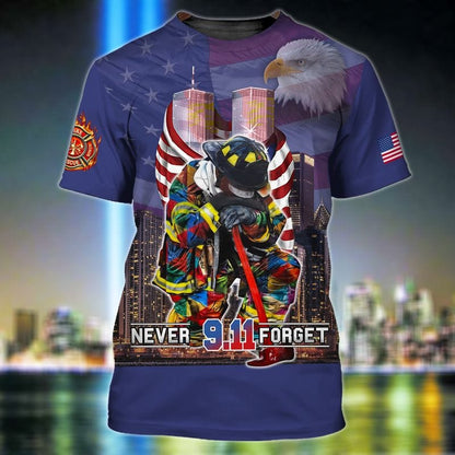 Tendpins Firefighter Custom Shirt Never Forget 9-11 All Gave Some Some Gave All Personalized Gift TO3279