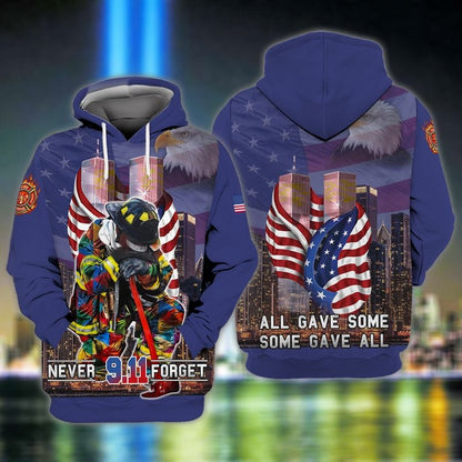 Tendpins Firefighter Custom Shirt Never Forget 9-11 All Gave Some Some Gave All Personalized Gift TO3279