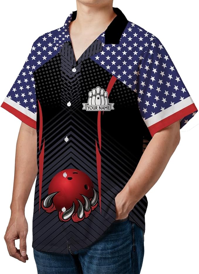 Custom American Eagles Bowling Jersey Shirt For Men, Custom Bowling Team Shirts BZ0102